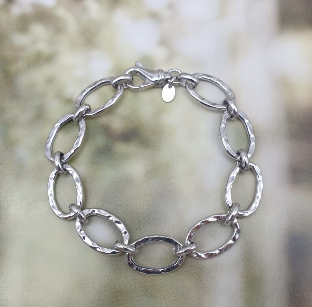 Bracciale Donna in Argento 925 a Maglia Ovale Larga - immagine 2