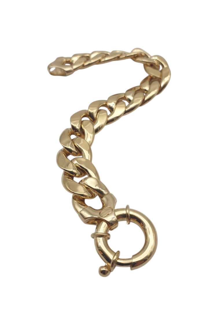 Bracciale Donna in Argento Dorato 925 a Maglia Groumette Larga - immagine 3