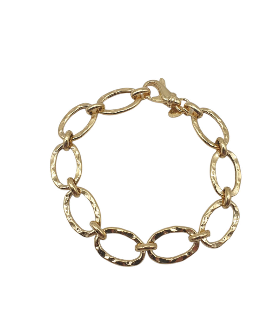Bracciale Donna in Argento Dorato 925 a Maglia Ovale Larga
