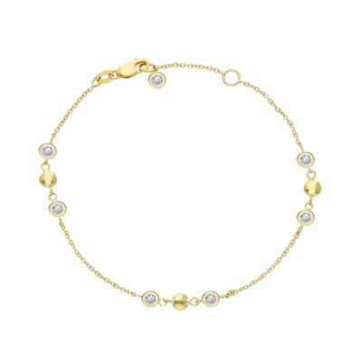 Bracciale  Donna In Oro Giallo 750 con Palline e Zirconi