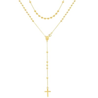 Girocollo Rosario Oro Giallo 750 con Madonna Miracolosa