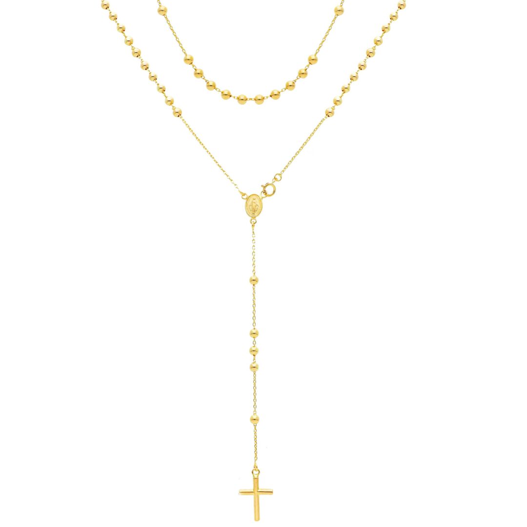 Girocollo Rosario Oro Giallo 750 con Madonna Miracolosa