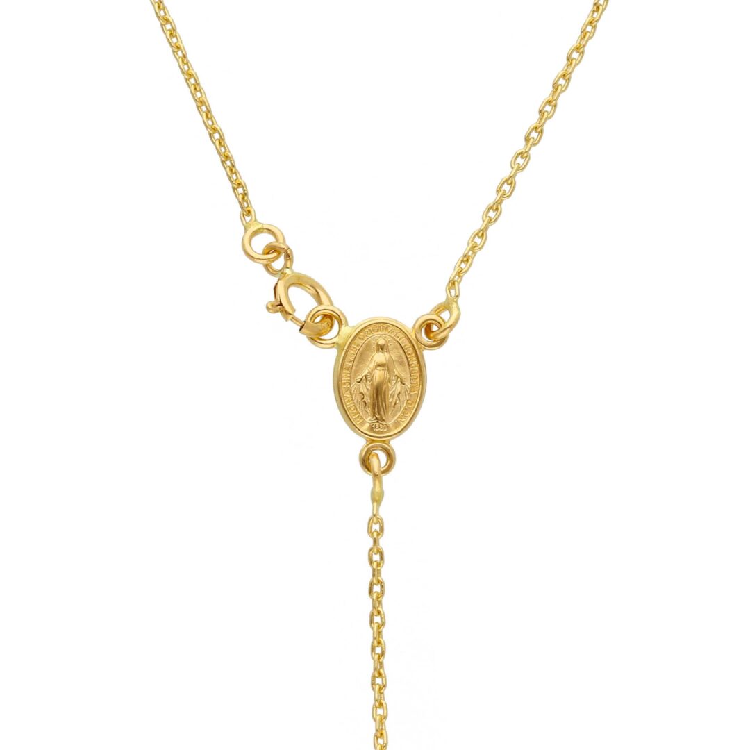 Girocollo Rosario Oro Giallo 750 con Madonna Miracolosa - immagine 2