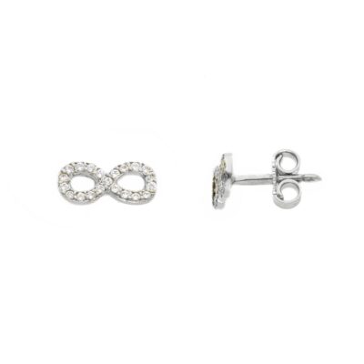Orecchini Infinito in Oro Bianco 750 con Zirconi