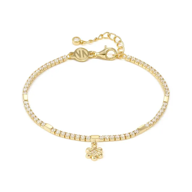 Bracciale In Argento Nomination Petit Sparkle Tennis Fiore Zirconi Bianchi 242302/012