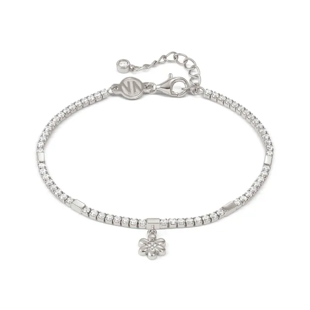 Bracciale In Argento Nomination Petit Sparkle Tennis Fiore Zirconi Bianchi 242302/010
