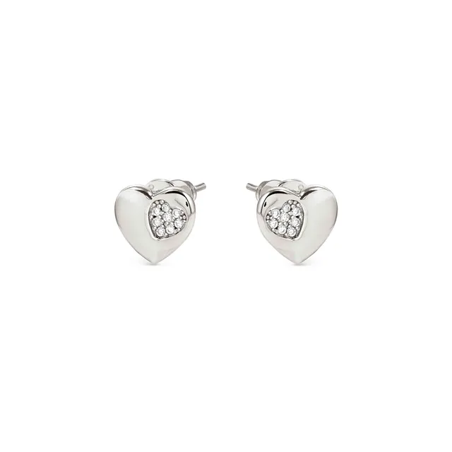 Orecchini Nomination in Argento Petit Sparkle Cuore con Zirconi Bianchi 242304/004