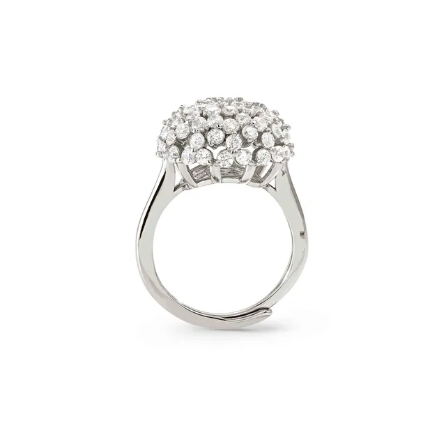 Anello In Argento Nomination Bombato Life Bouquet con Zirconi 242502/010