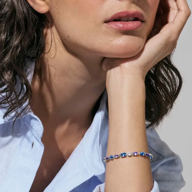 Bracciale In Argento Nomination Colour Wave Zirconi Bianchi e Azzurri 149853/061 - immagine 2