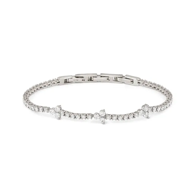 Bracciale In Argento Nomination Life Bouquet Tennis con Zirconi Bianchi 242506/010