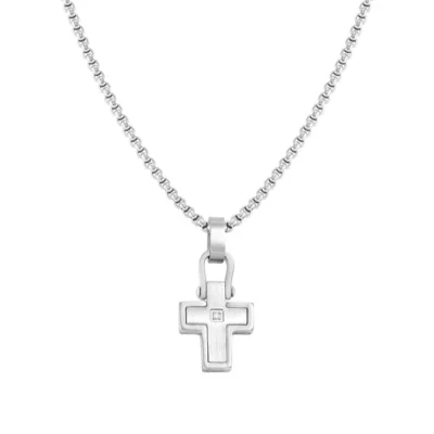 Collana Nomination Uomo Manvision Croce con Zircone Bianco 133005/001