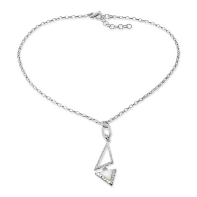 Girocollo Nyssa In Argento Naturale Athena con Cerchi Madreperla CN6454