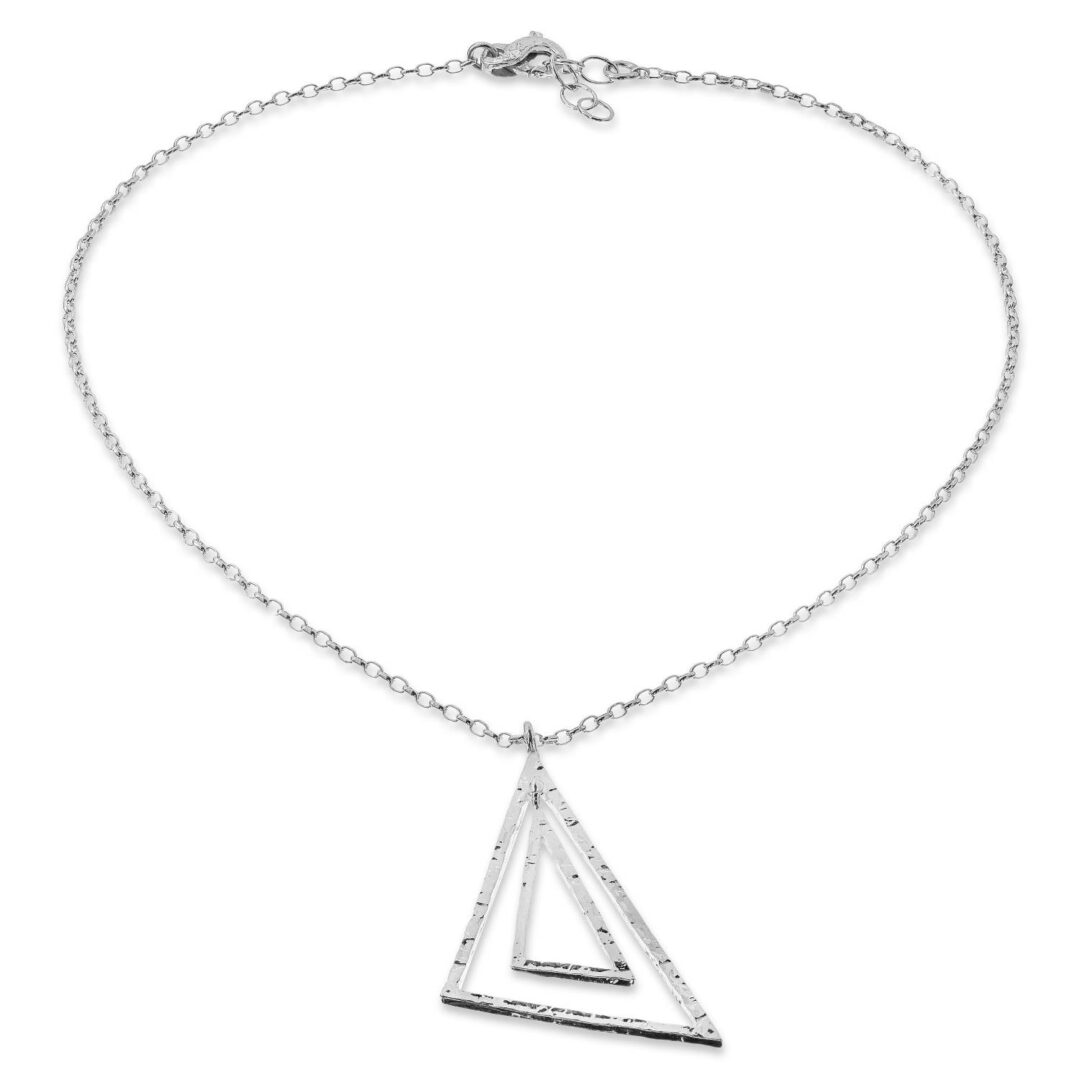 Girocollo Arche’ In Argento Naturale Athena con Triangoli CN6449