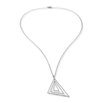 Collana Lunga Arche’ In Argento Naturale Athena con Triangoli CN6450