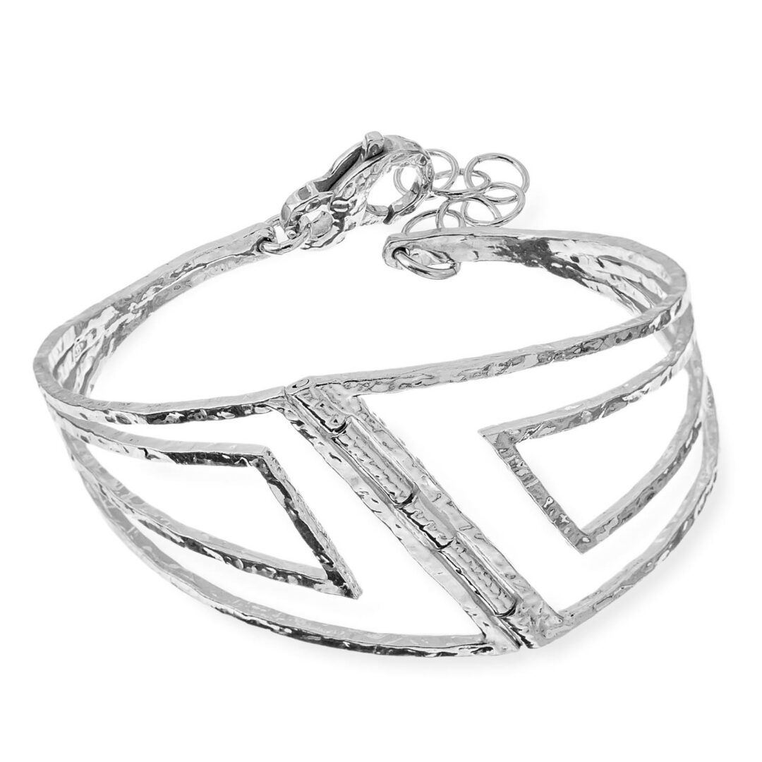 Bracciale Semirigido Arche’ in Argento Naturale Athena con Triangoli BR3201