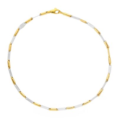 Bracciale Uomo Maglia Fantasia in Oro Giallo e Bianco 750