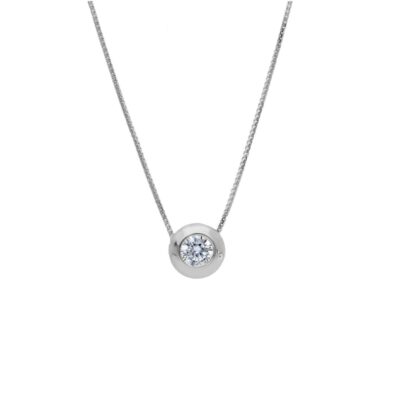 Girocollo Donna Oro Bianco 750 con Punto Luce Modello Cipollina