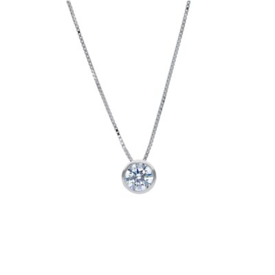 Girocollo Donna Oro Bianco 750 con Punto Luce Modello Cipollina