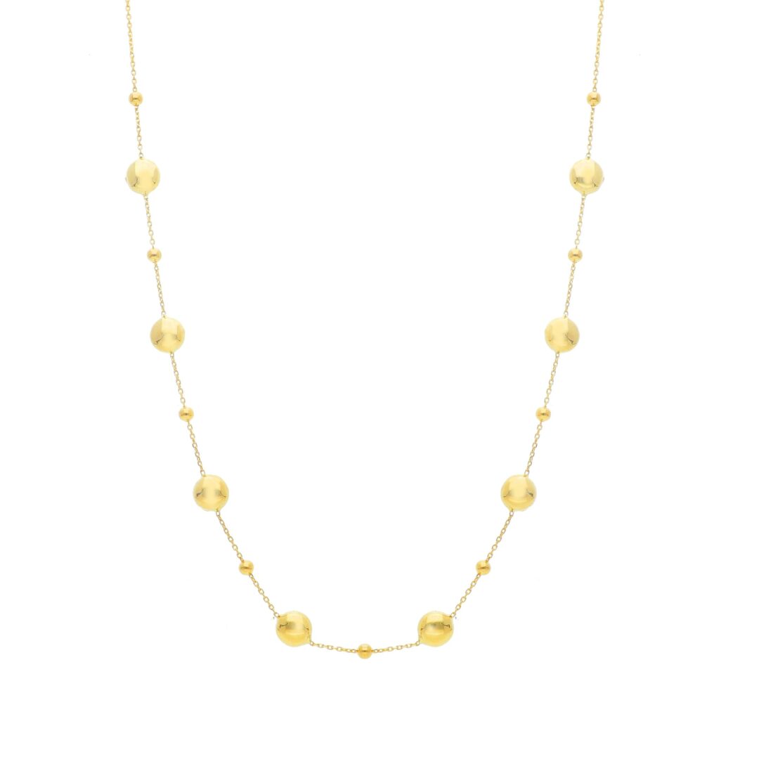 Girocollo in Oro Giallo 750 con Palline Piatte