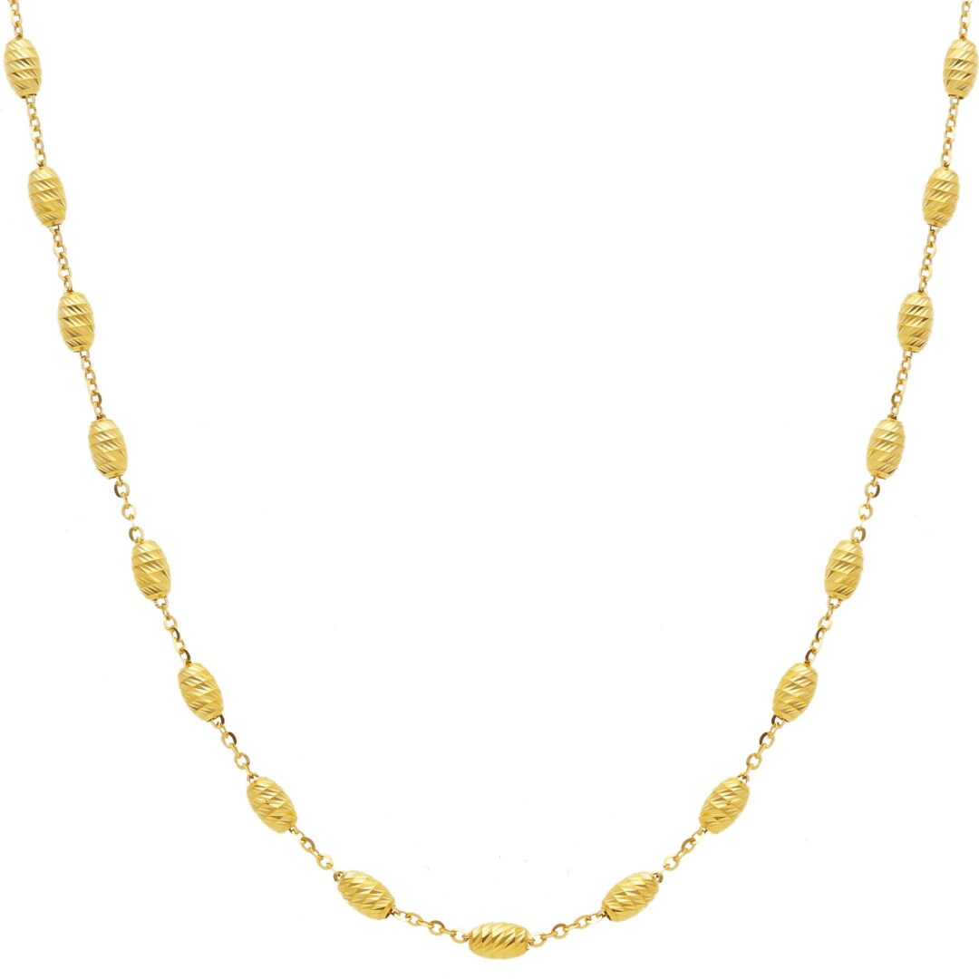 Girocollo in Oro Giallo 750 con Olivette Lavorate