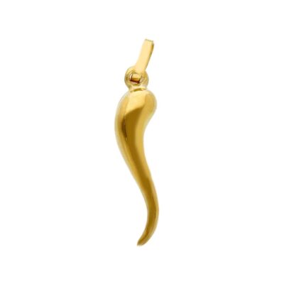 Ciondolo Cornetto Portafortuna Grande In Oro Giallo 750