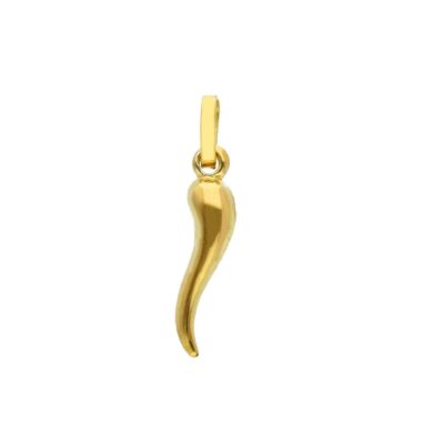 Ciondolo Cornetto Portafortuna Medio In Oro Giallo 750