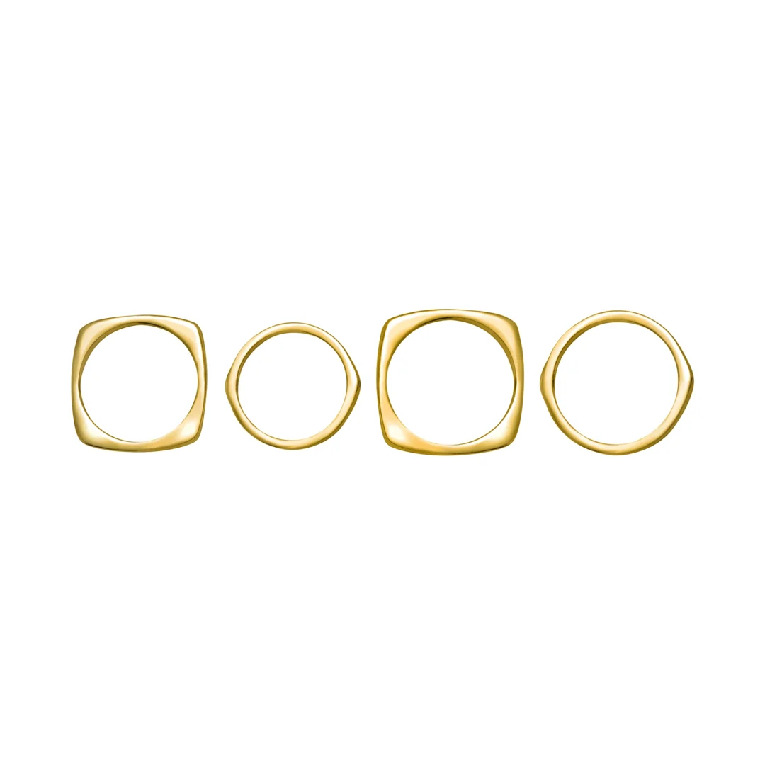Anello Breil in Acciaio Dorato Tetra TJ4048 misura grande