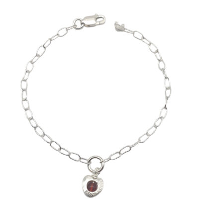 Bracciale Simboli in Argento Naturale Athena con Cuoricino Centrale
