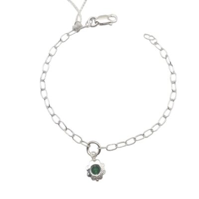 Bracciale Simboli in Argento Naturale Athena con Fiore Centrale