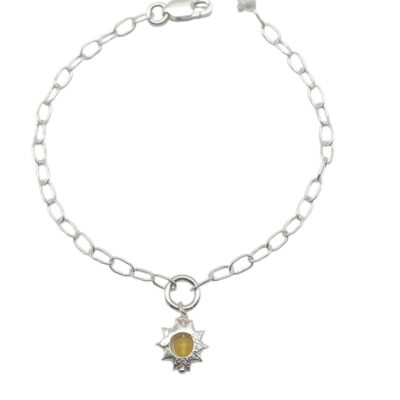 Bracciale Simboli in Argento Naturale Athena con Sole Centrale