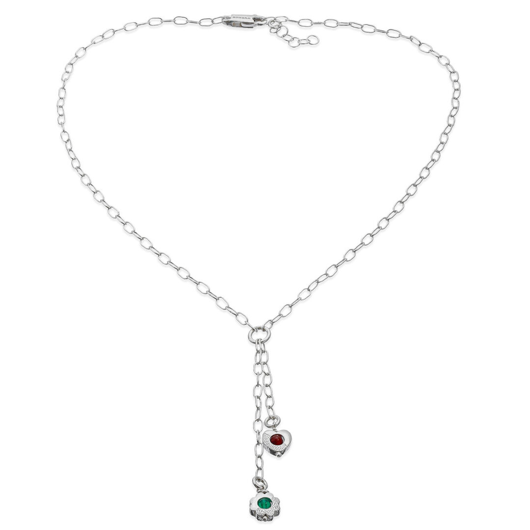 Girocollo Simboli In Argento Naturale Athena con Fiore e Cuore CN6486CF