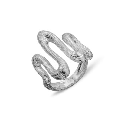 Anello Medusa In Argento Naturale Athena con Onde AT1396/15