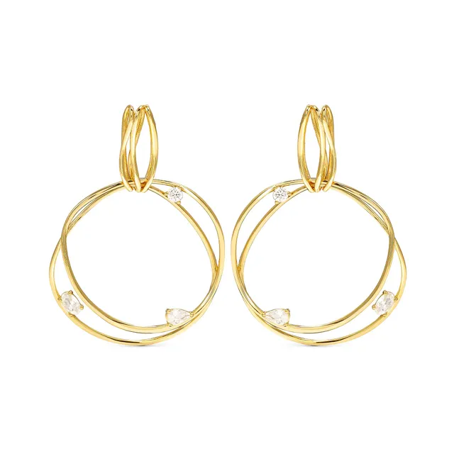 Orecchini Nomination in Argento Dorato My Rebel Art 242812/012