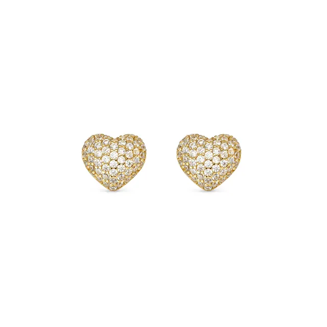 Orecchini Nomination in Argento Dorato Lifepoetry con Cuore Bombato 242707/006