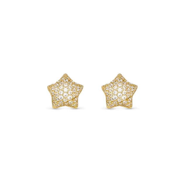 Orecchini Nomination in Argento Dorato Lifepoetry con Stella Bombata 242707/009