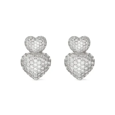 Orecchini Nomination in Argento Lifepoetry con due Cuori Bombati 242708/004