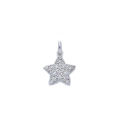 Ciondolo  Stella In Oro Bianco 750 e Zirconi