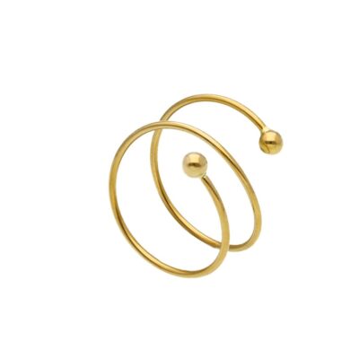 Anello In Oro Giallo 750 a Spirale con Pallini