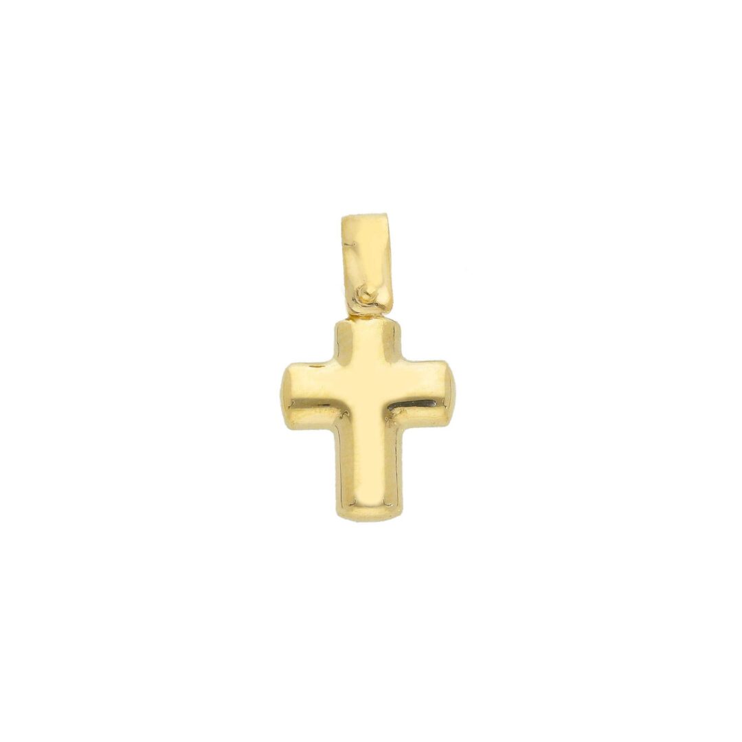Croce Liscia Oro Giallo 750 Bombata