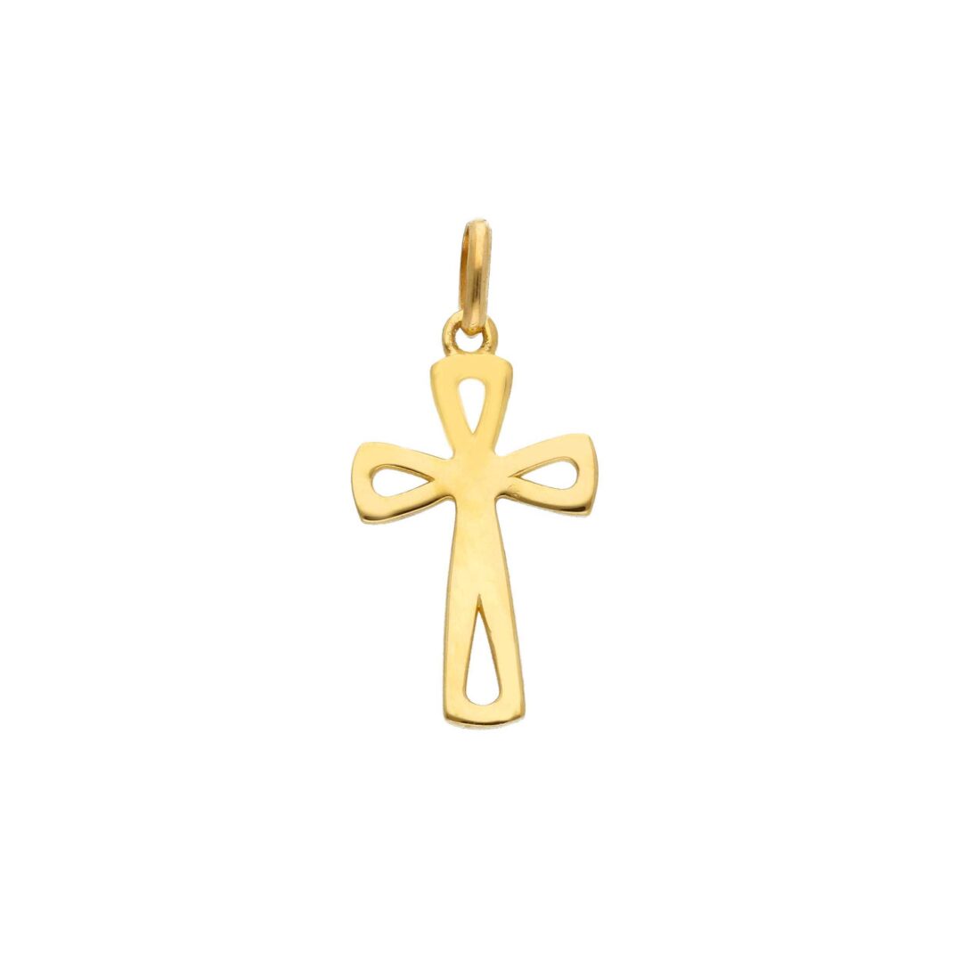 Croce Liscia Oro Giallo 750 Traforata