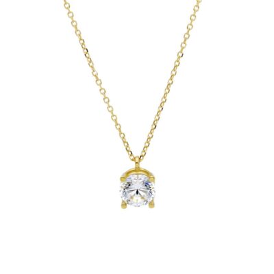 Girocollo Donna Oro Giallo 750 con Punto Luce con Zircone a 4 Griff 5,5 mm