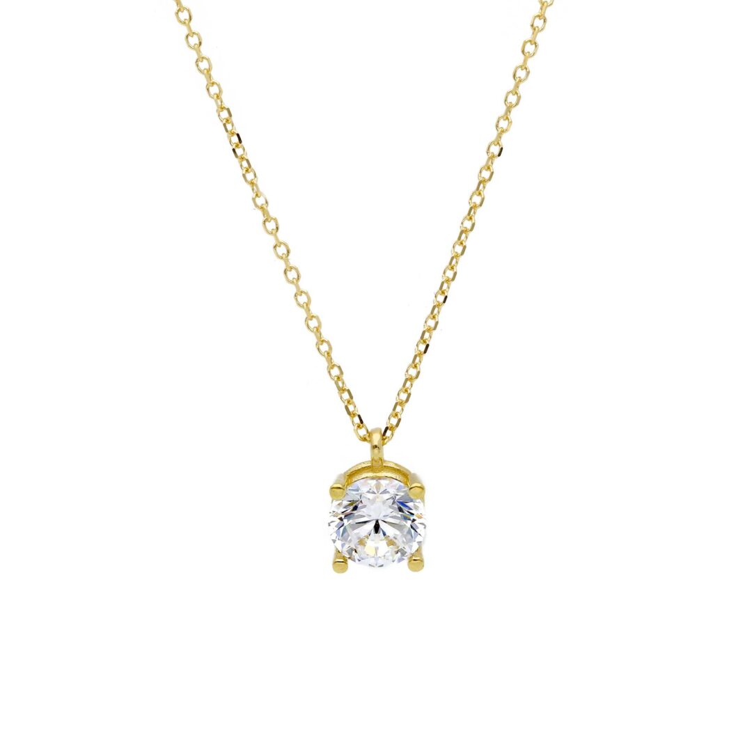 Girocollo Donna Oro Giallo 750 con Punto Luce con Zircone a 4 Griff 5,5 mm
